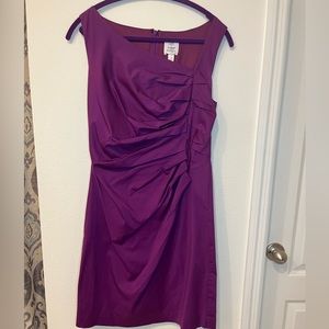 Purple dress with ruching sleeveless